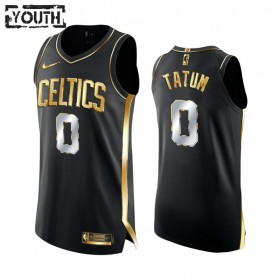 Dres Boston Celtics Jayson Tatum 0 2020-21 Crna Golden Edition Swingman - Dječji